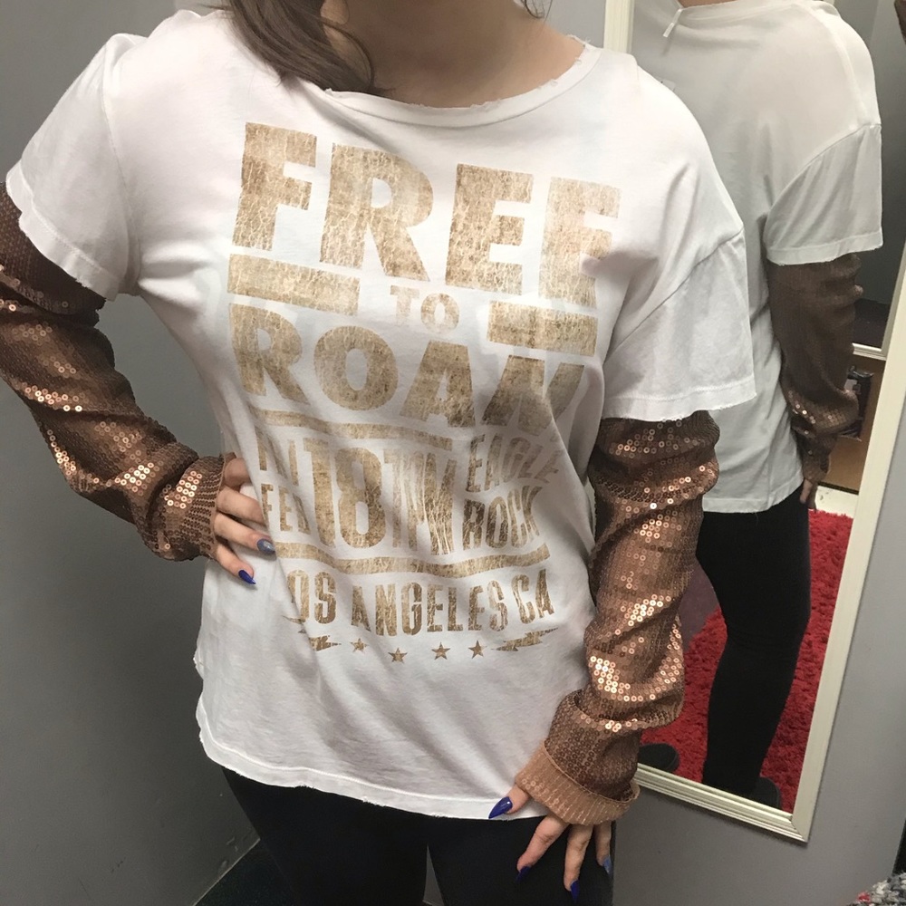 Free People white T-shirt size M